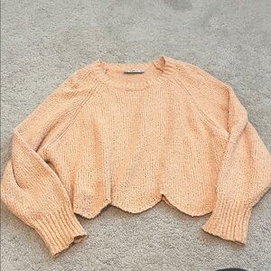 Zara Apricot Knit Sweater